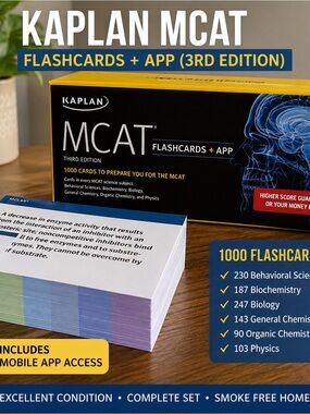 Kaplan Flashcards + App - Black and Yellow Accents